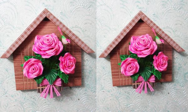 NOVIDADE- Arranjo de Parede - Rosas Cor-de-rosa